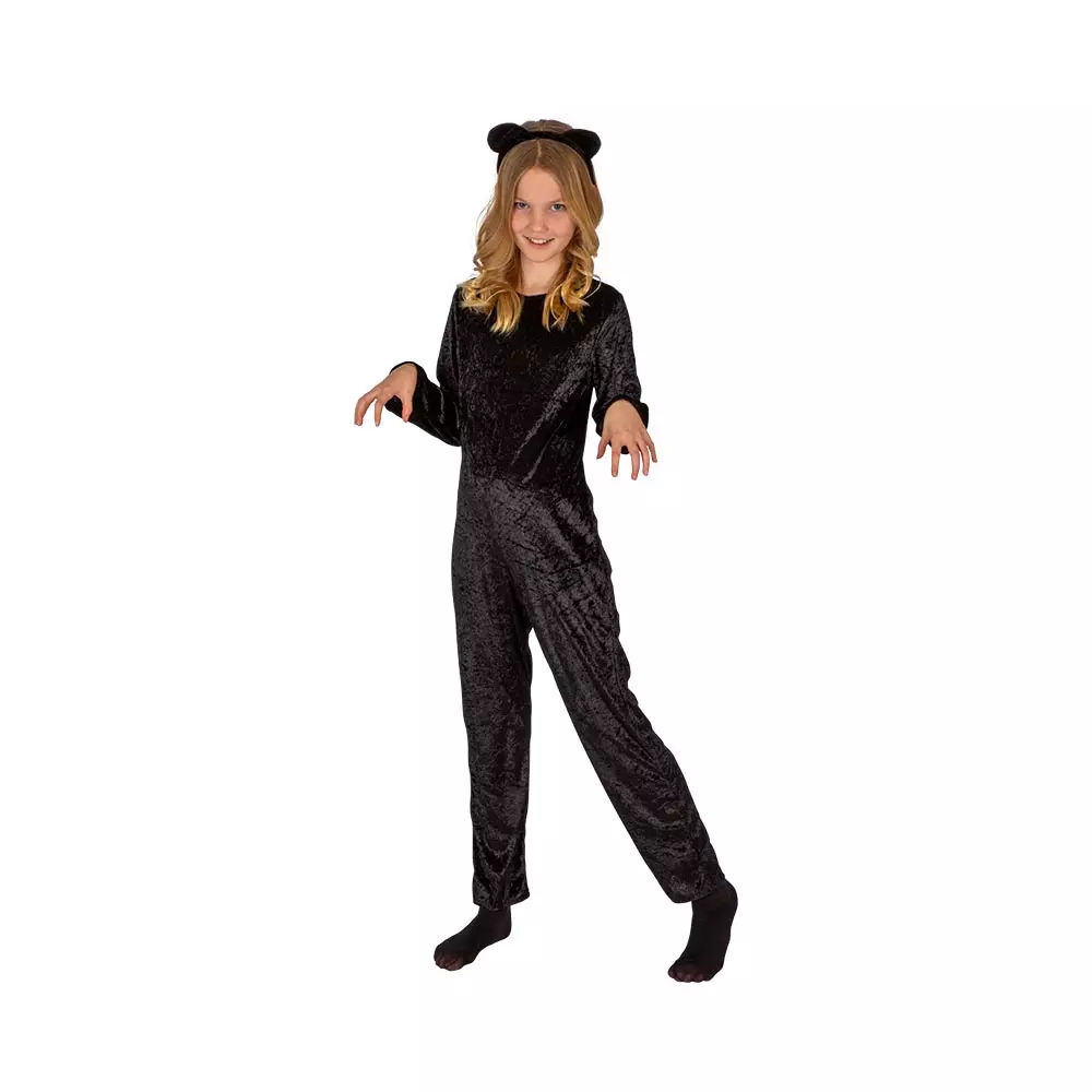 Black cat jumpsuit kattekostyme str.98/104