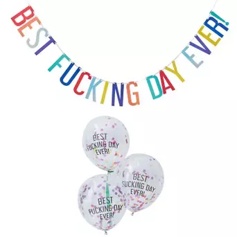 Naughty birthday ballong og banner kit