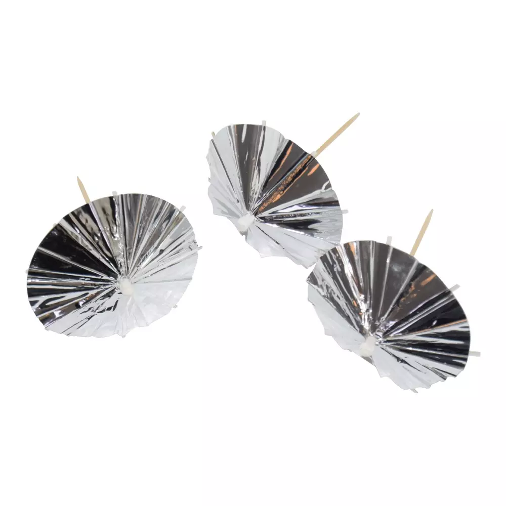 Umbrella picks sølv 10 pk