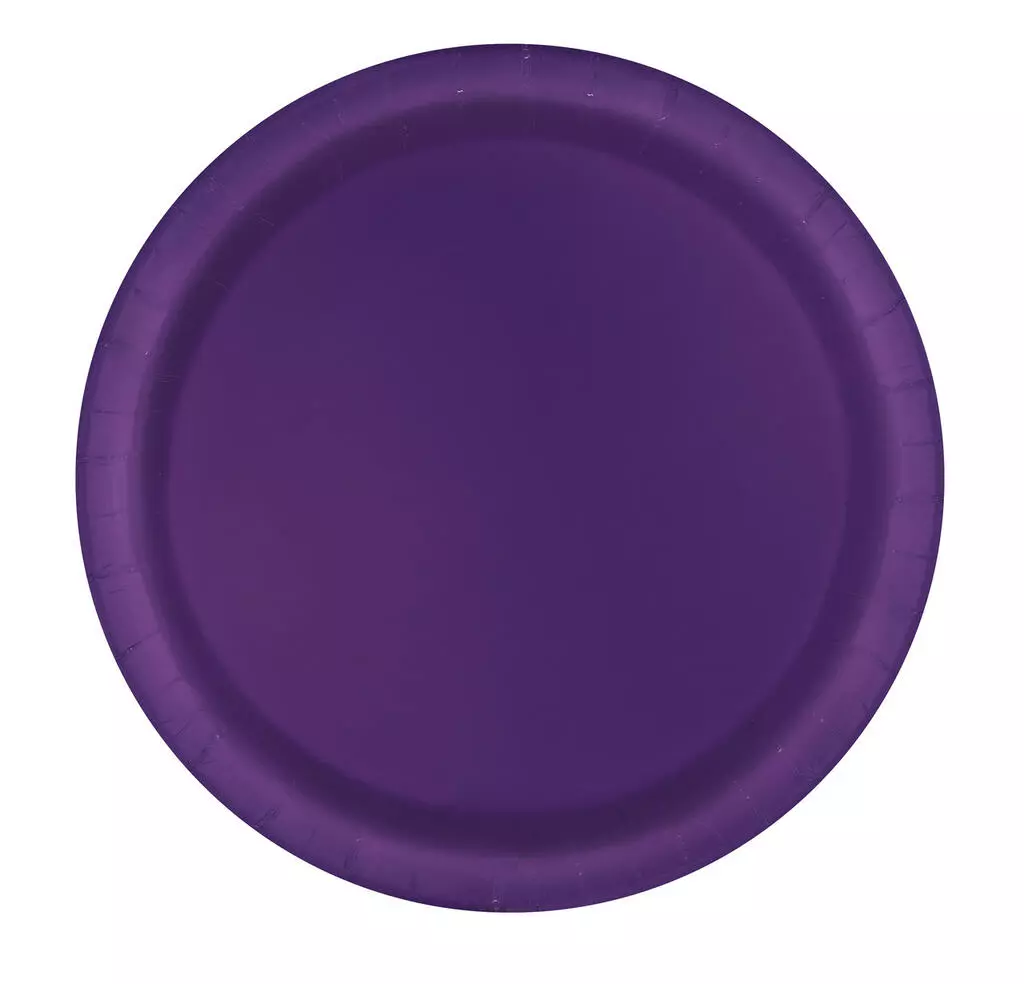 Papptallerken mørk lilla 23cm 8pk