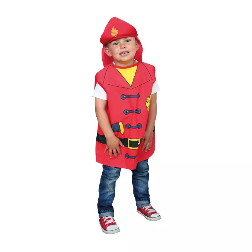 Brannmannvest og hjelm barn 110/128 (4-8 år)
