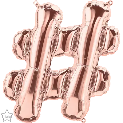 UTGÅR! Bokstavsymbol hashtag - rose gold 41 cm