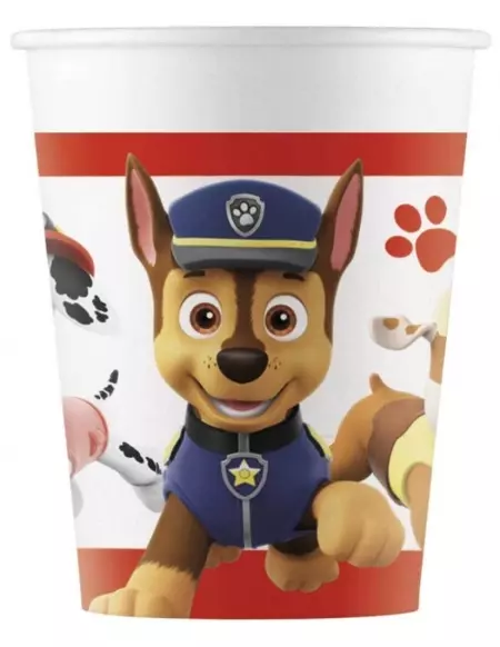 Paw patrol pappkopper rød/hvit 8pk