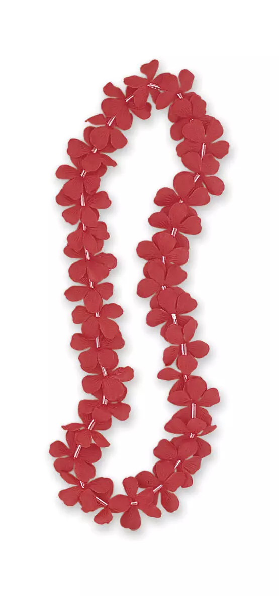 Nylon blomsterkrans rød 100cm