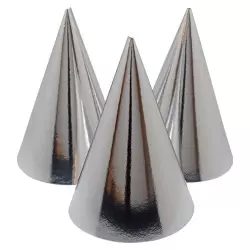 Folie partyhatter sølv 6 pk