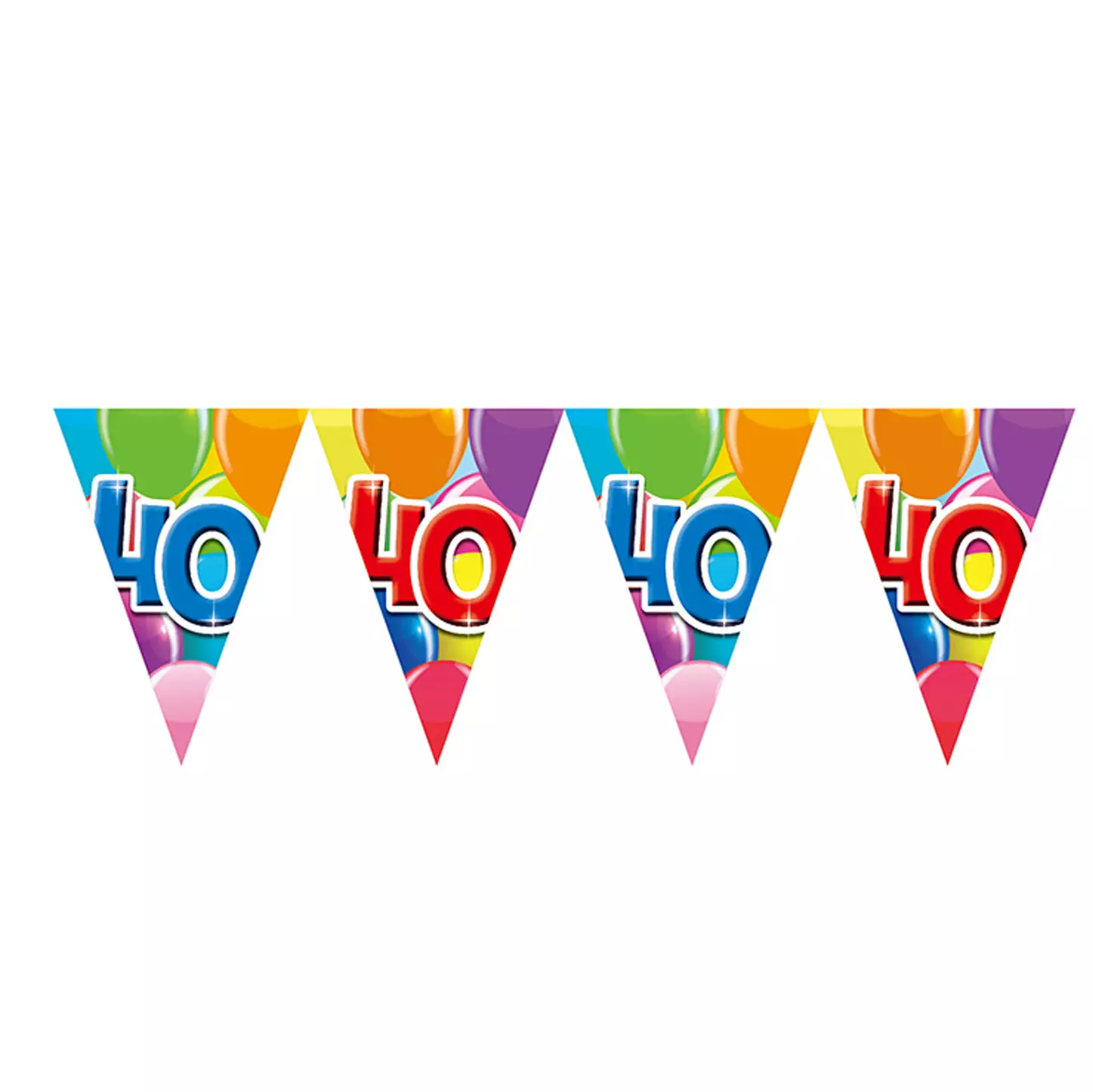 Flaggbanner 40 år 10 meter (20x30cm)