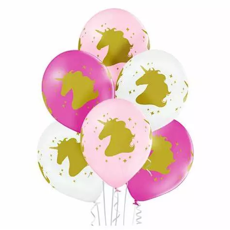 Unicorn head ballonger 6pk