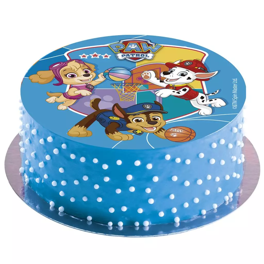 Paw patrol blått spiselig kakeskilt 15,5 cm