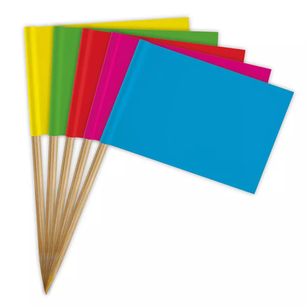 50 stk Cocktailpinner flagg ass.farger