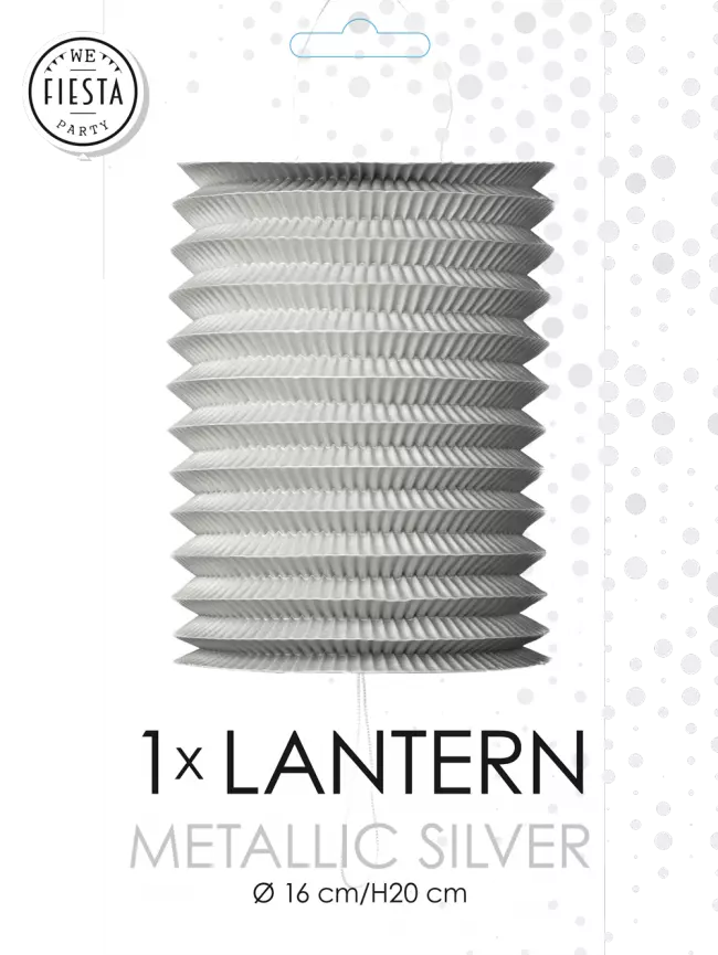 Papir lanterne metallic silver 16 cm Ø