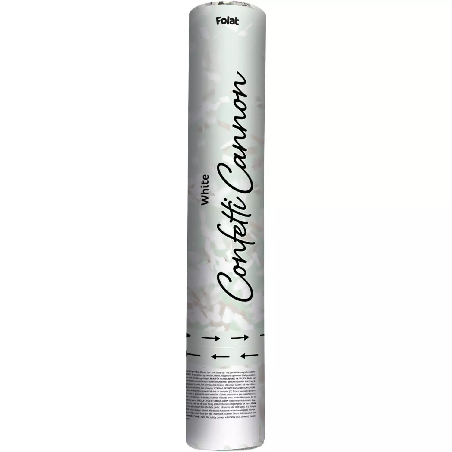 Konfettikanon XS hvit 28cm