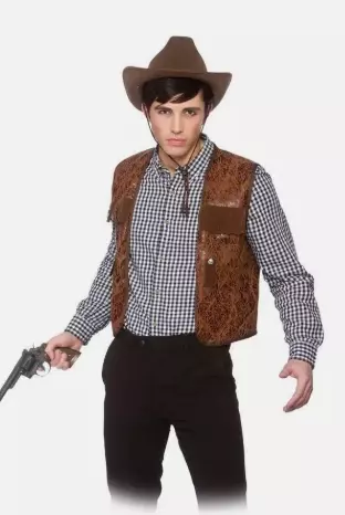 Cowboyvest brun (onesize)