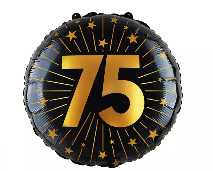 75 år Golden celebrations folieballong