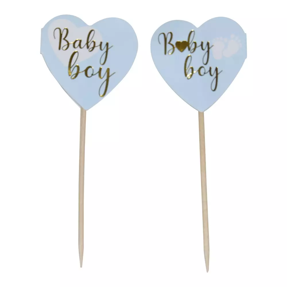 Cake picks baby boy 10 pk