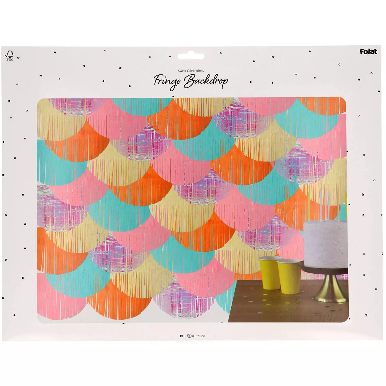 Fringe backdrop pastel 2x2 meter