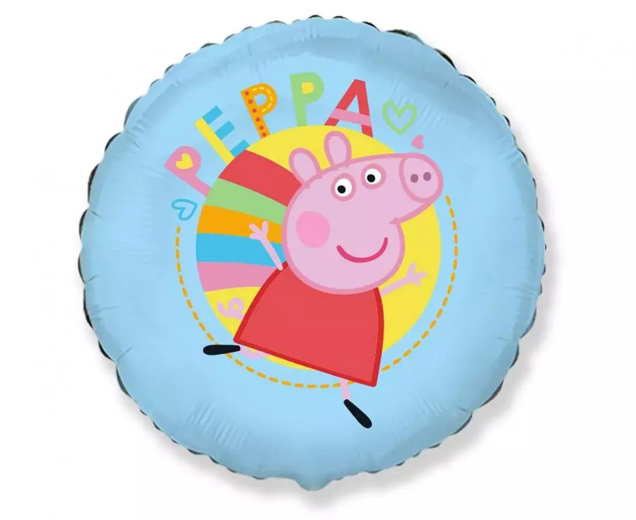 Happy Peppa blue folieballong 48 cm