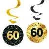 «60» swirls decoration golden celebration 4pk
