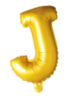 Bokstavballong- J gull 41 cm