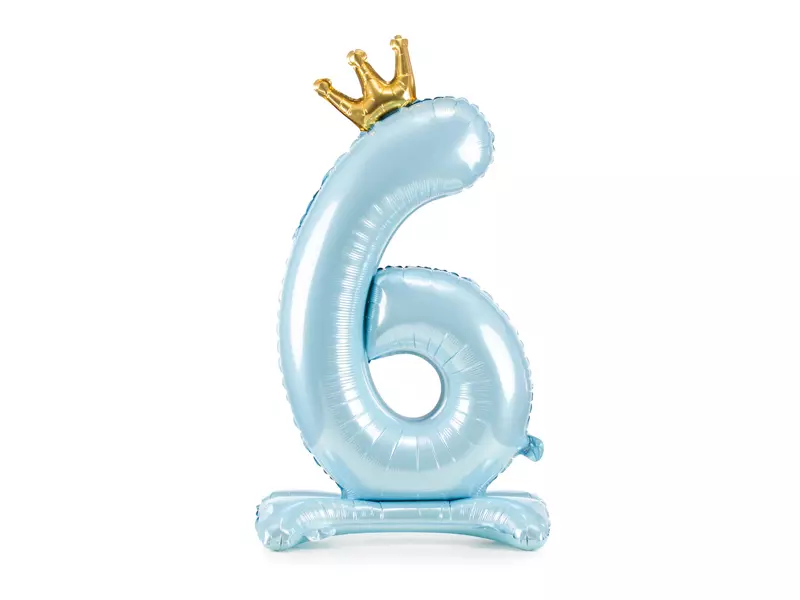 Tallballong med krone på fot 6 blå 84cm