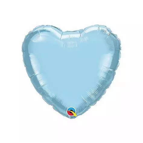 Foliehjerte pearl light blue 46cm