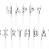Kakelys-sett happy birthday sølv