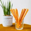 Papirsugerør gul/rødstripet 20 pk