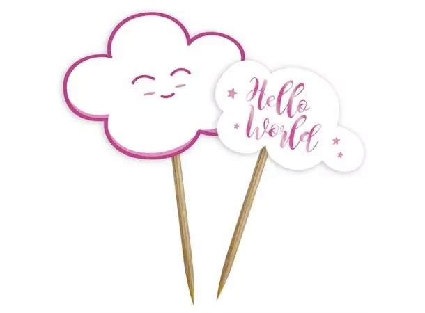 Hello world pink kakepicks 24 pk