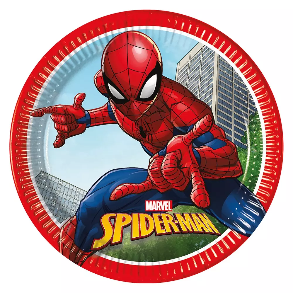 Spiderman Pappfat 23cm 8 pk