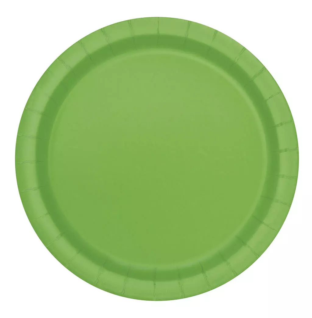 Pappfat ensfarget limegrønn 18cm 8pk