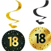 "18" swirls decoration golden celebration 4pk