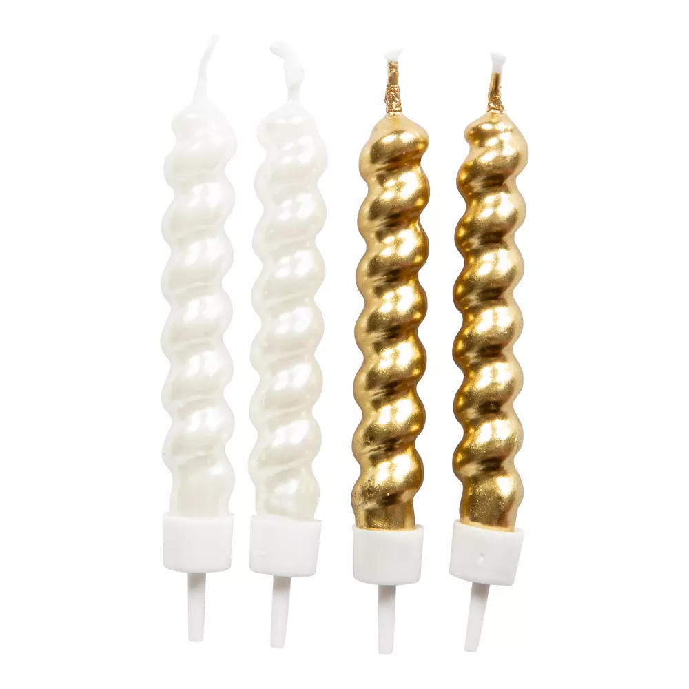 Spiral kakelys gull/hvit 8pk