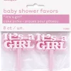 its a girl cake picks 8 pk