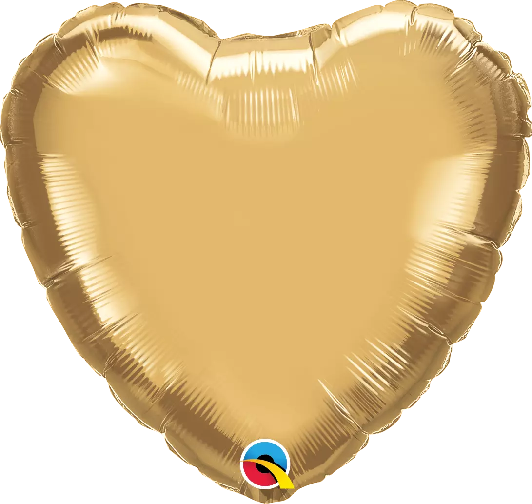 Foliehjerte gold solid 46cm