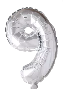 Tallballong 9- sølv 41 cm