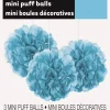 Mini pompom lyseblå 3 stk 23 cm