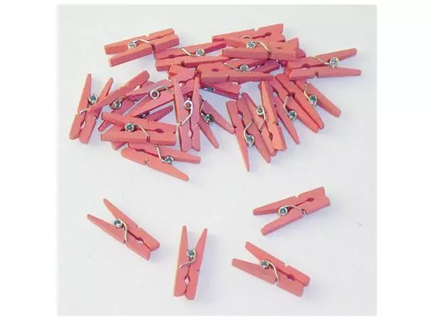 24 Mini klesklyper rosa 2,5cm