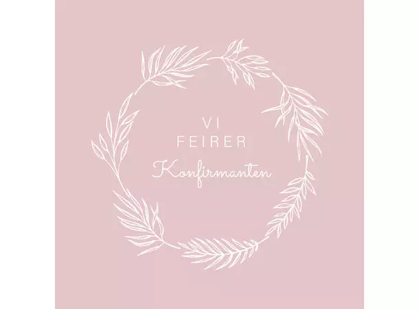 Servietter Vi feirer konfirmanten gammelrosa 20pk