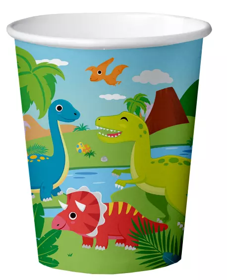 Nice dinosaur pappkopper 8pk
