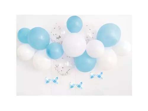 Blue gingham ballongbue med sløyfer