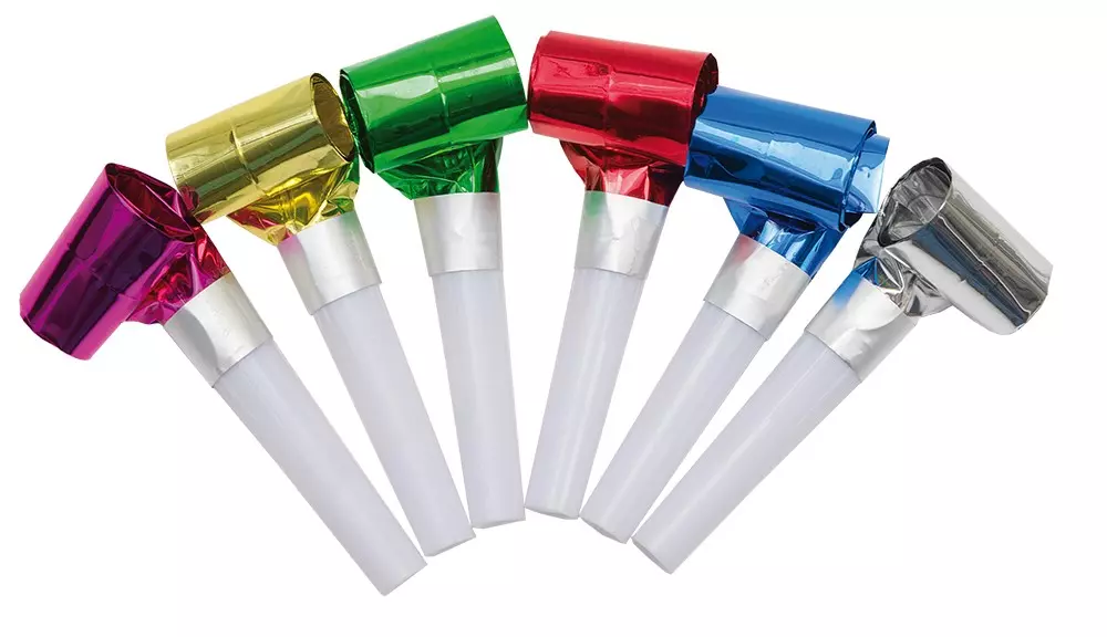 Party blow outs metallic