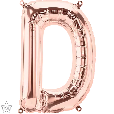 UTGÅR! Bokstavballong D- rose gold 41 cm