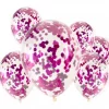 Konfettiballonger magenta 6 pk