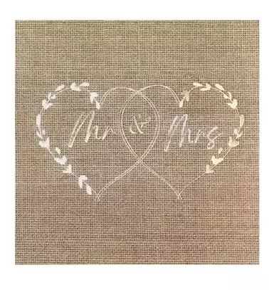 Mr. & Mrs. servietter i natur 20 pk