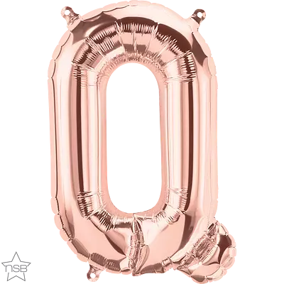 UTGÅR! Bokstavballong Q- rose gold 41 cm