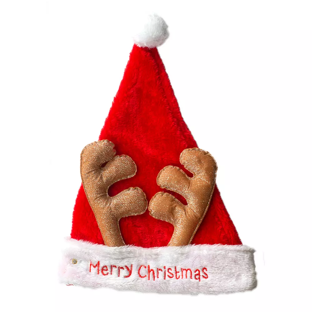 Nisselue med horn og led-lys