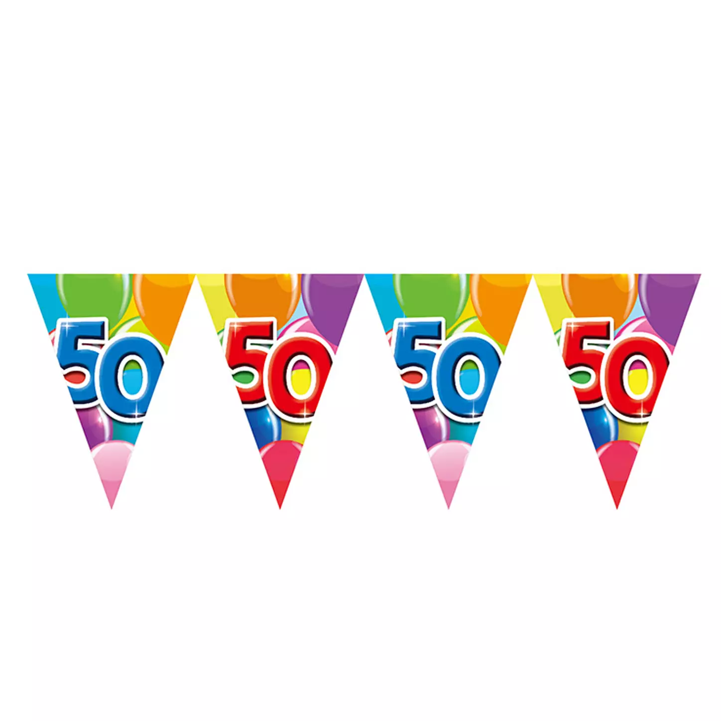 Flaggbanner 50 år 10 meter (20x30cm)