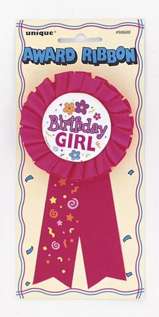 Award ribbon birthday girl