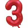 Tallballong 3 satin rød 86cm