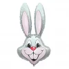 Grey rabbit kaninhode folieballong 14"