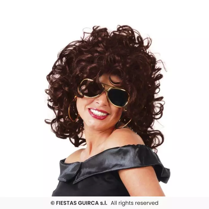 Krøllete parykk brun dame